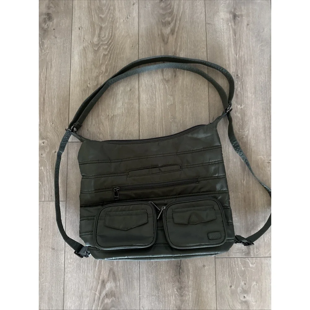LUG Zipliner Convertible Hobo Bag Green Backpack Crossbody NEVER BEEN USED
